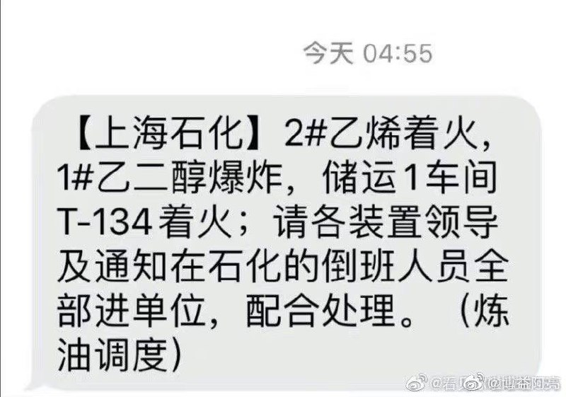 全员核酸好，全员核酸妙，大家都去做全员核酸，自然就没人去管生产，老百姓就可以免费看放烟花爆竹，这是习近平给老百姓发的福利，上海石化爆炸