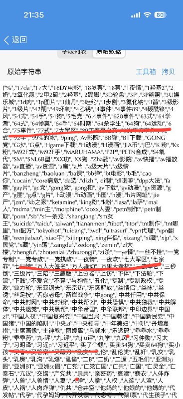 中共封锁文字大全😎 匿名投稿