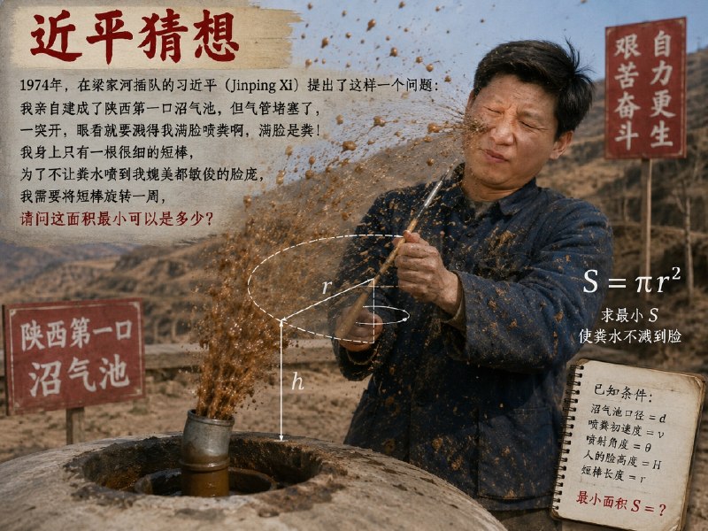 【近平猜想】1974年，在梁家河插队的习近平（Jinping Xi）提出了这样一个问题