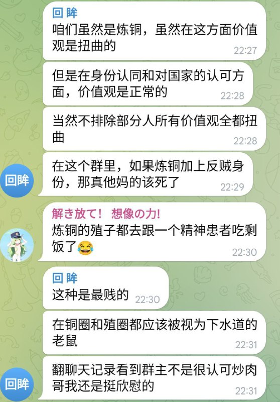 墙国变态炼铜群里的粉