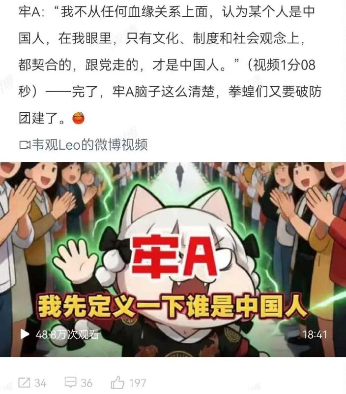 凡是孔副主席认可的才是中国人，凡是反对孔副主席的都是美国人👤 来自