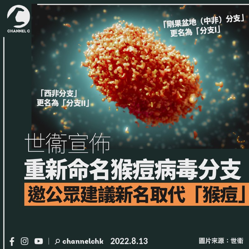 #新型猴痘病毒 #新痘病毒#MOVID 习近平二号病毒世衞宣佈重新命名猴痘病毒分支邀公眾建議新名取代「猴痘」疾病全文