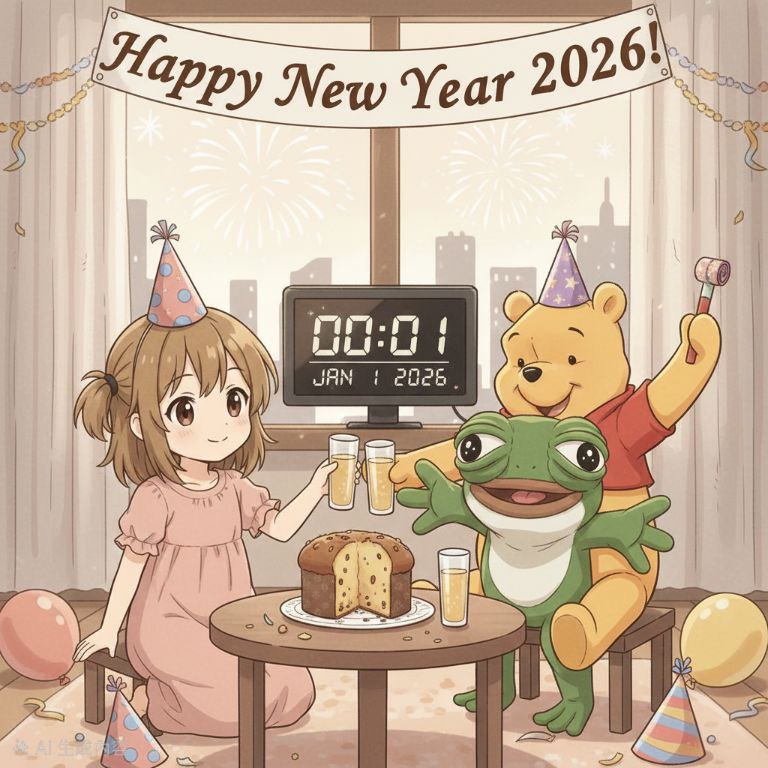奶茶同萌&維尼之聲&学习墙国&墙国蛙蛤蛤祝大家2026年新年快乐🎉🎊🎇🎆！
